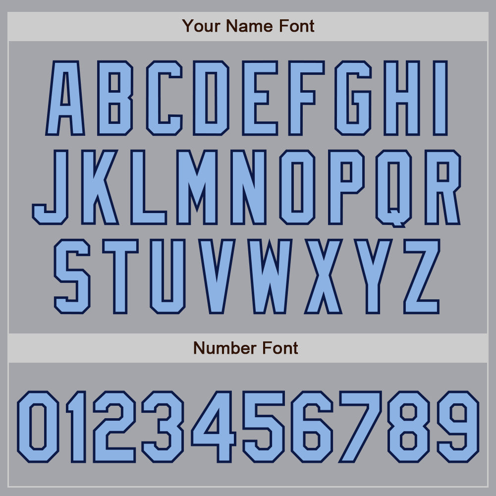 Custom Gray Light Blue-Navy 3 Colors Arm Shapes Authentic Baseball Jersey - Sky-Custom