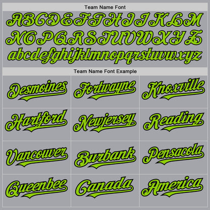 Custom Gray Neon Green-Black 3 Colors Arm Shapes Authentic Baseball Jersey - Sky-Custom