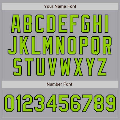 Custom Gray Neon Green-Black 3 Colors Arm Shapes Authentic Baseball Jersey - Sky-Custom