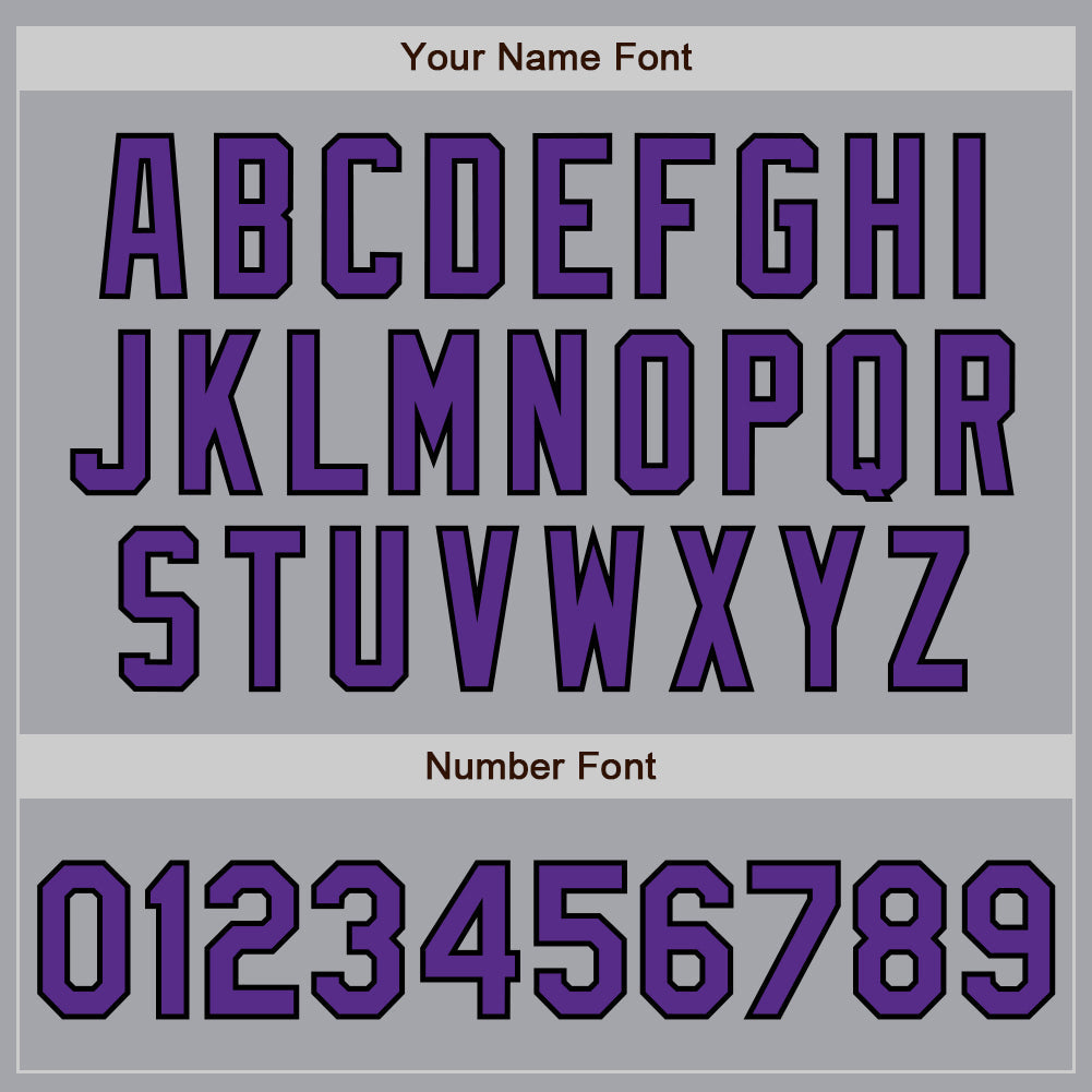 Custom Gray Purple-Black 3 Colors Arm Shapes Authentic Baseball Jersey - Sky-Custom