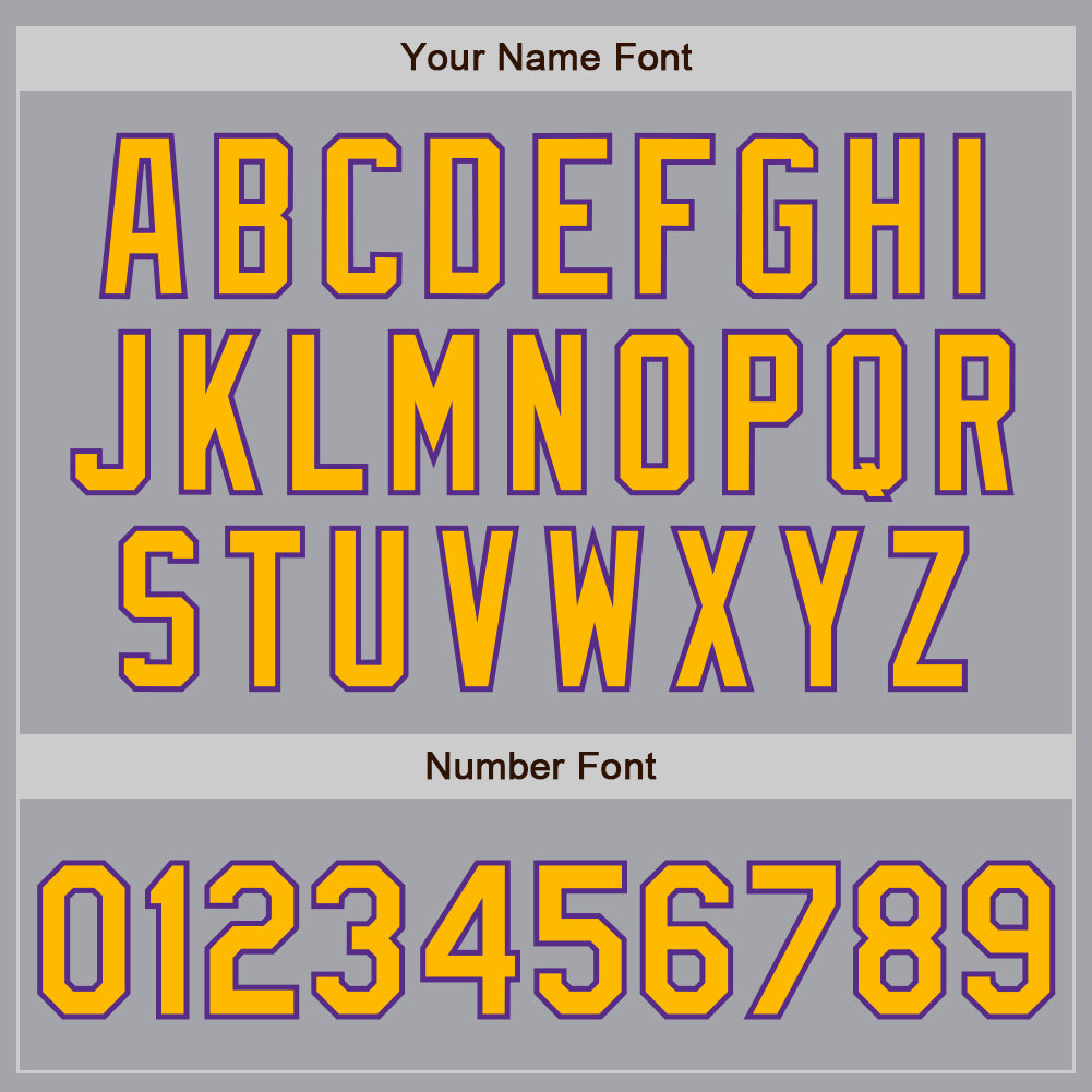 Custom Gray Gold-Purple 3 Colors Arm Shapes Authentic Baseball Jersey - Sky-Custom