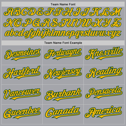 Custom Gray Gold-Green 3 Colors Arm Shapes Authentic Baseball Jersey - Sky-Custom