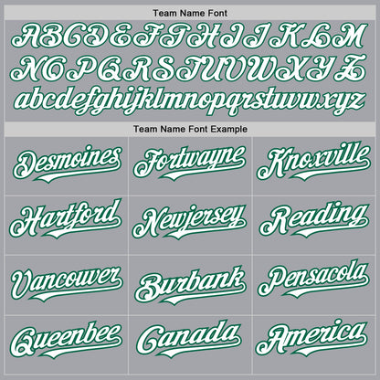Custom Gray White-Kelly Green 3 Colors Arm Shapes Authentic Baseball Jersey - Sky-Custom