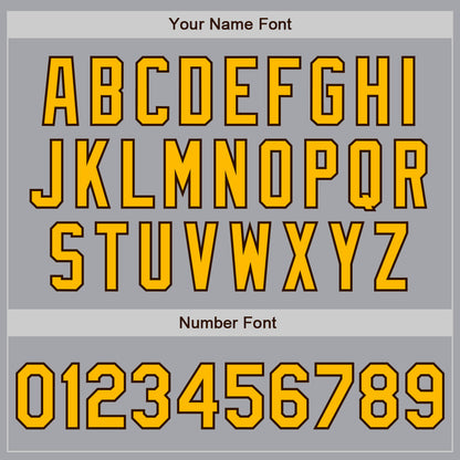 Custom Gray Gold-Brown 3 Colors Arm Shapes Authentic Baseball Jersey - Sky-Custom