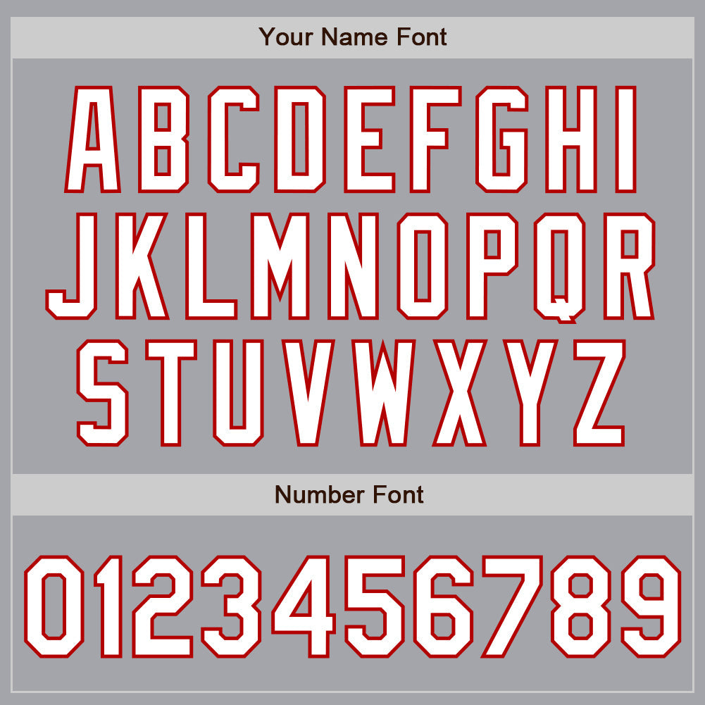 Custom Gray White-Red 3 Colors Arm Shapes Authentic Baseball Jersey - Sky-Custom