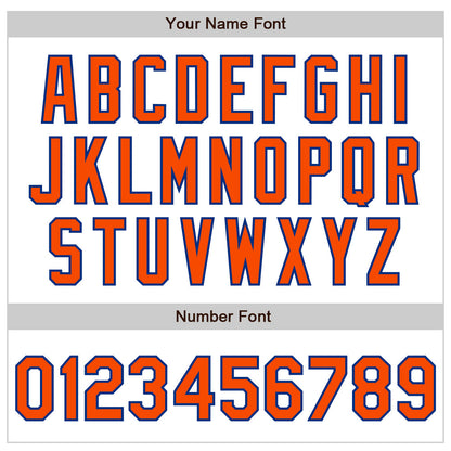 Custom White Orange-Royal 3 Colors Arm Shapes Authentic Baseball Jersey - Sky-Custom