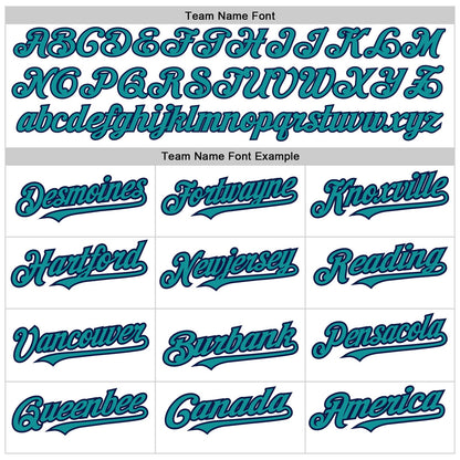 Custom White Teal-Navy 3 Colors Arm Shapes Authentic Baseball Jersey - Sky-Custom