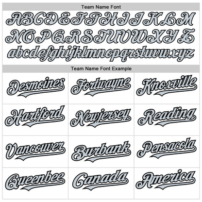 Custom White Silver-Black 3 Colors Arm Shapes Authentic Baseball Jersey - Sky-Custom