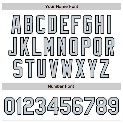 Custom White Silver-Black 3 Colors Arm Shapes Authentic Baseball Jersey - Sky-Custom