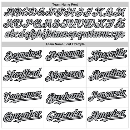 Custom White Gray-Black 3 Colors Arm Shapes Authentic Baseball Jersey - Sky-Custom