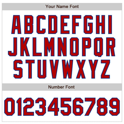 Custom White Red-Royal 3 Colors Arm Shapes Authentic Baseball Jersey - Sky-Custom
