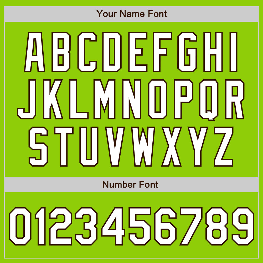 Custom Neon Green White-Brown 3 Colors Arm Shapes Authentic Baseball Jersey - Sky-Custom