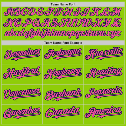 Custom Neon Green Pink-Navy 3 Colors Arm Shapes Authentic Baseball Jersey - Sky-Custom