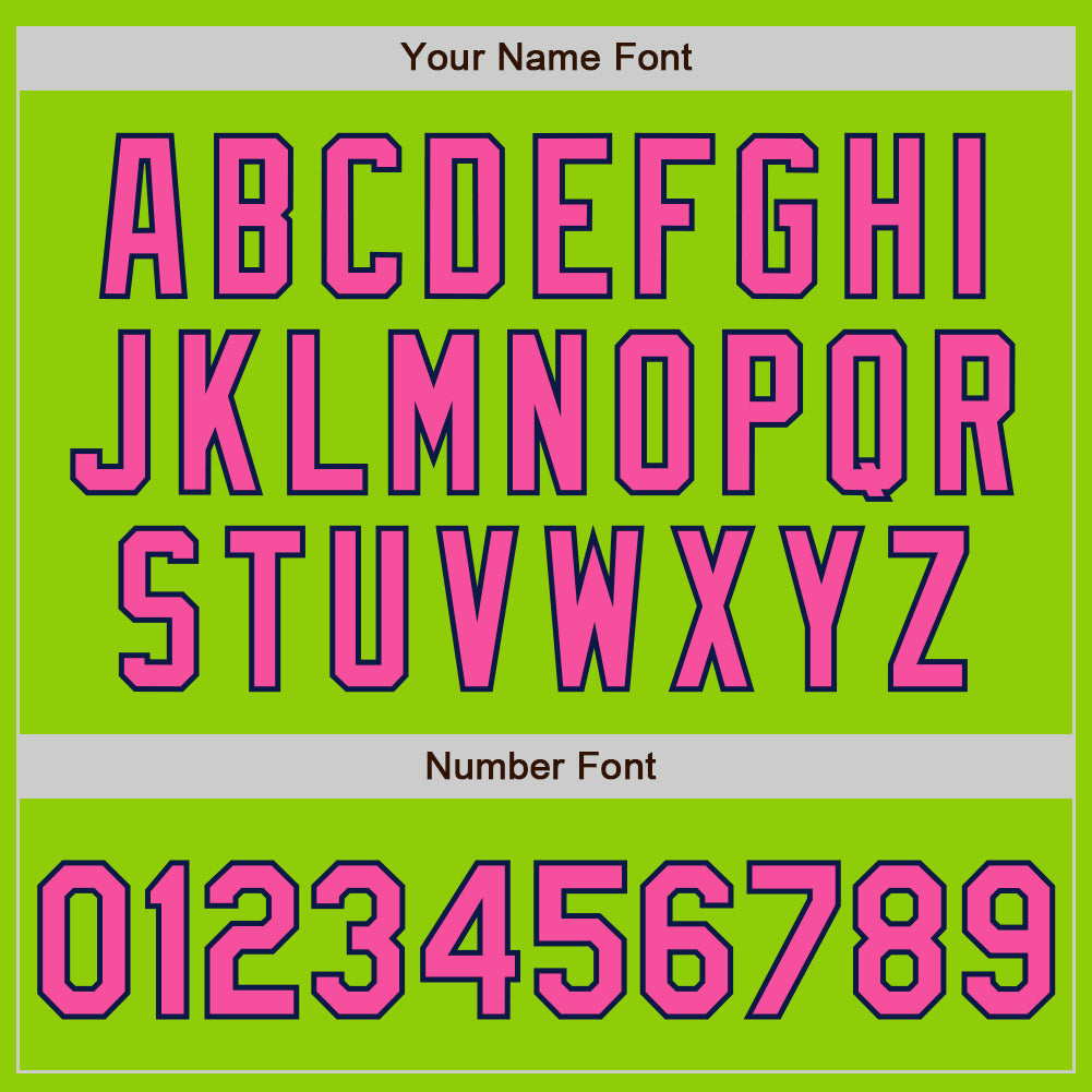 Custom Neon Green Pink-Navy 3 Colors Arm Shapes Authentic Baseball Jersey - Sky-Custom