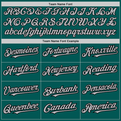 Custom Midnight Green Gray-Black 3 Colors Arm Shapes Authentic Baseball Jersey - Sky-Custom
