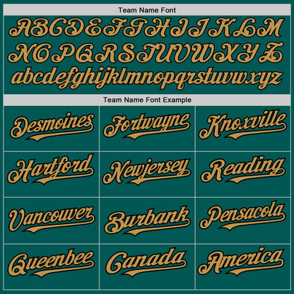 Custom Midnight Green Old Gold-Black 3 Colors Arm Shapes Authentic Baseball Jersey - Sky-Custom