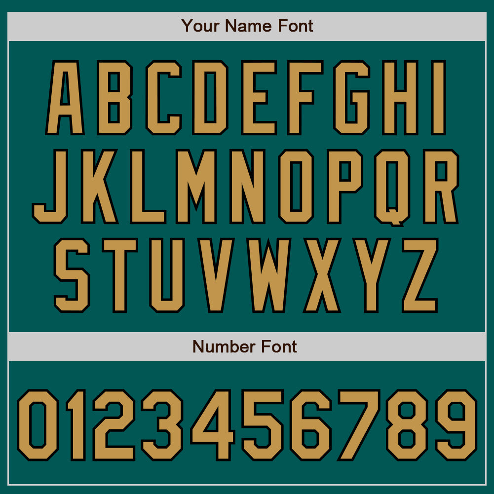 Custom Midnight Green Old Gold-Black 3 Colors Arm Shapes Authentic Baseball Jersey - Sky-Custom