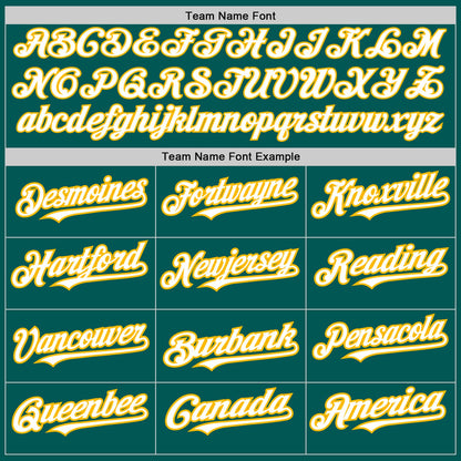 Custom Midnight Green White-Gold 3 Colors Arm Shapes Authentic Baseball Jersey - Sky-Custom