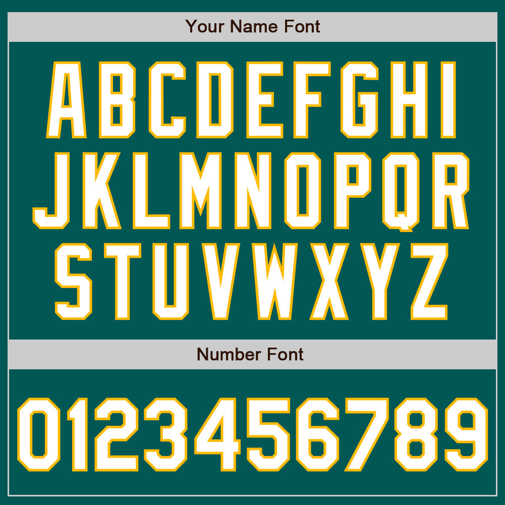 Custom Midnight Green White-Gold 3 Colors Arm Shapes Authentic Baseball Jersey - Sky-Custom