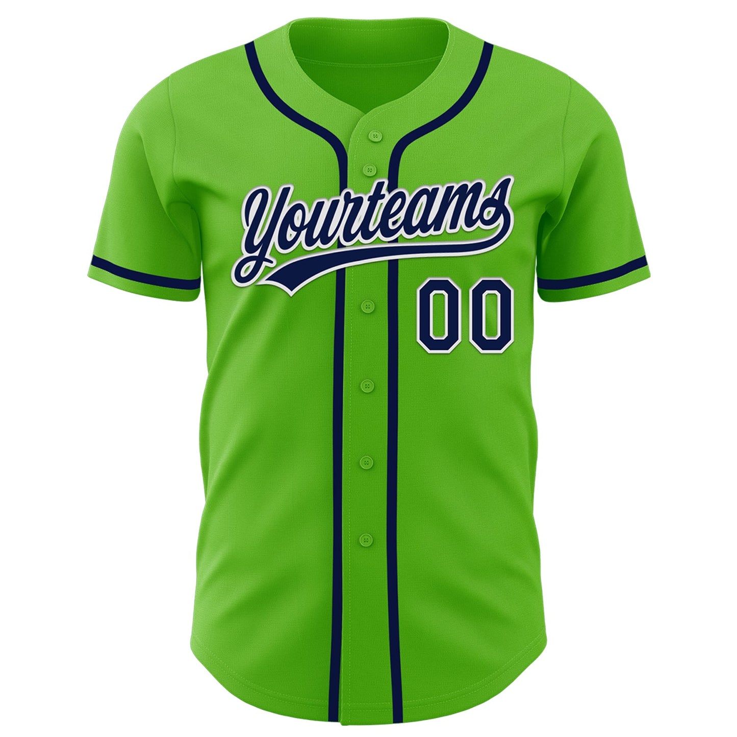 Custom Aurora Green Navy-White Authentic Baseball Jersey - Sky-Custom