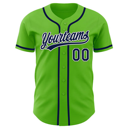 Custom Aurora Green Navy-White Authentic Baseball Jersey - Sky-Custom