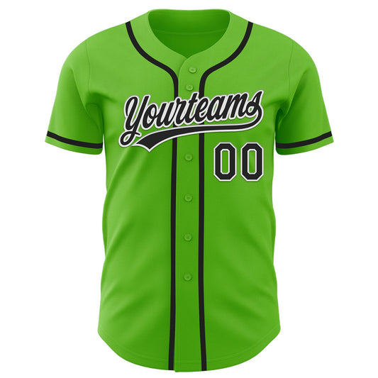 Custom Aurora Green Black-White Authentic Baseball Jersey - Sky-Custom