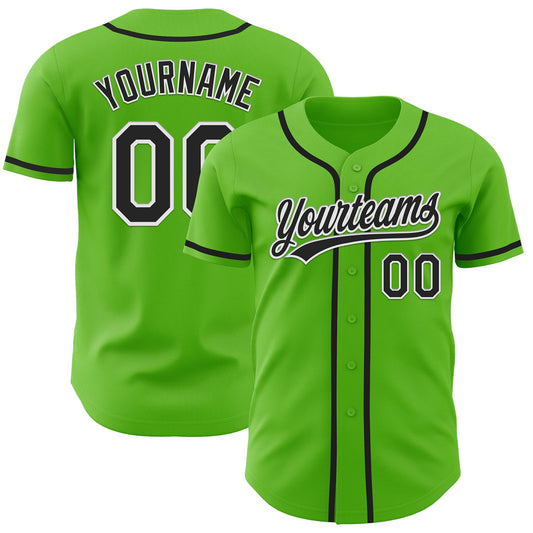 Custom Aurora Green Black-White Authentic Baseball Jersey - Sky-Custom