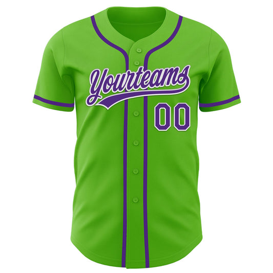 Custom Aurora Green Purple-White Authentic Baseball Jersey - Sky-Custom