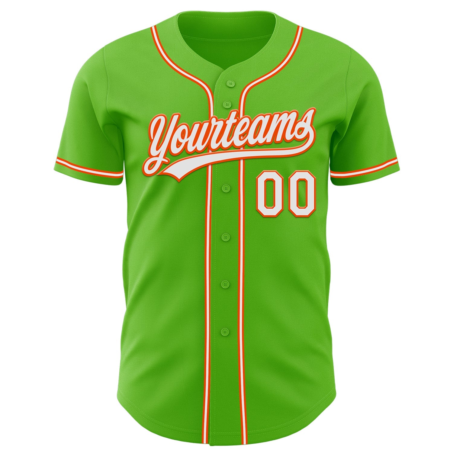 Custom Aurora Green White-Orange Authentic Baseball Jersey - Sky-Custom