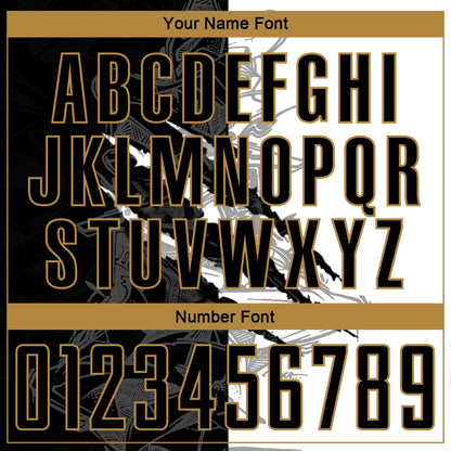 Custom Graffiti Pattern Black-Old Gold Scratch Round Neck Sublimation Basketball Suit Jersey - Sky-Custom