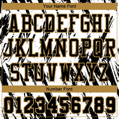 Custom White Black-Old Gold Round Neck Sublimation Basketball Suit Jersey - Sky-Custom