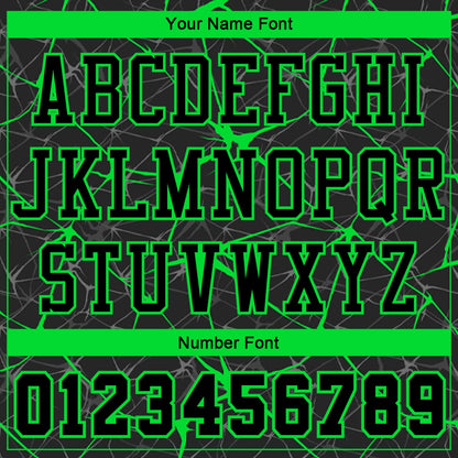 Custom Black Neon Green Round Neck Sublimation Basketball Suit Jersey - Sky-Custom