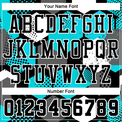 Custom Black Aqua-White Round Neck Sublimation Basketball Suit Jersey - Sky-Custom