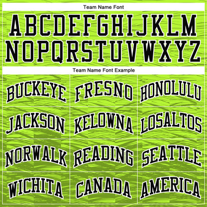 Custom Neon Green Black-White Round Neck Sublimation Basketball Suit Jersey - Sky-Custom