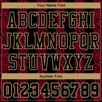 Custom Red Black-Old Gold Round Neck Sublimation Basketball Suit Jersey - Sky-Custom