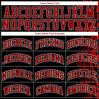 Custom Black Red-White Round Neck Sublimation Basketball Suit Jersey - Sky-Custom