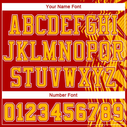 Custom Red Gold-White Round Neck Sublimation Basketball Suit Jersey - Sky-Custom