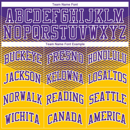 Custom Gold Purple-White Round Neck Sublimation Basketball Suit Jersey - Sky-Custom