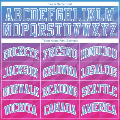 Custom Pink Light Blue-White Round Neck Sublimation Basketball Suit Jersey - Sky-Custom