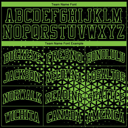Custom Black Neon Green Round Neck Sublimation Basketball Suit Jersey - Sky-Custom
