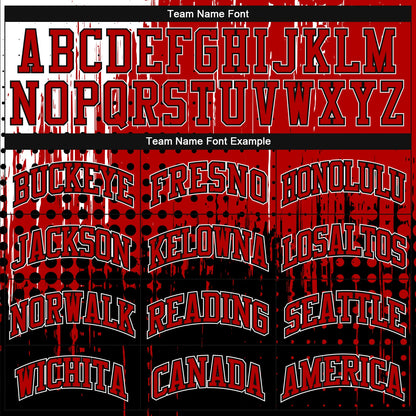 Custom Black Red-White Round Neck Sublimation Basketball Suit Jersey - Sky-Custom