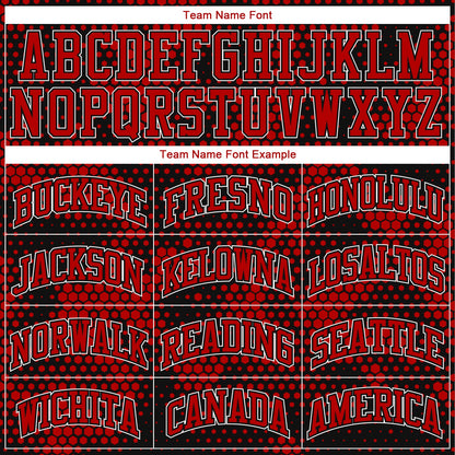 Custom Black Red-White Round Neck Sublimation Basketball Suit Jersey - Sky-Custom