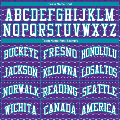 Custom Purple Teal-White Round Neck Sublimation Basketball Suit Jersey - Sky-Custom