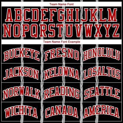 Custom Black Red-White Round Neck Sublimation Basketball Suit Jersey - Sky-Custom