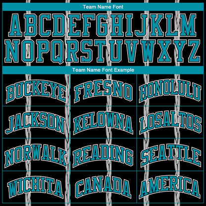 Custom Black Teal-White Round Neck Sublimation Basketball Suit Jersey - Sky-Custom