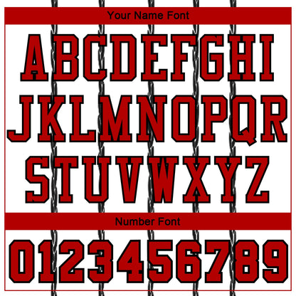 Custom White Red-Black Round Neck Sublimation Basketball Suit Jersey - Sky-Custom