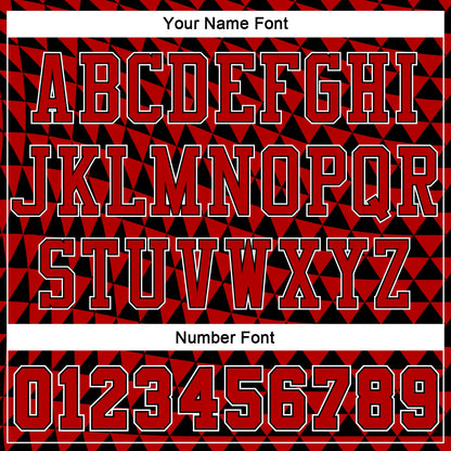 Custom Red Black-White Triangle Shapes Round Neck Sublimation Basketball Suit Jersey - Sky-Custom