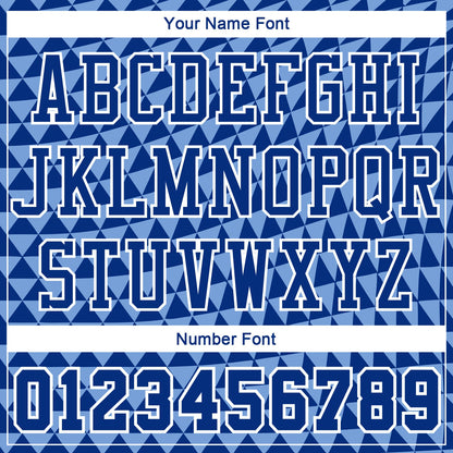 Custom Light Blue Royal-White Triangle Shapes Round Neck Sublimation Basketball Suit Jersey - Sky-Custom