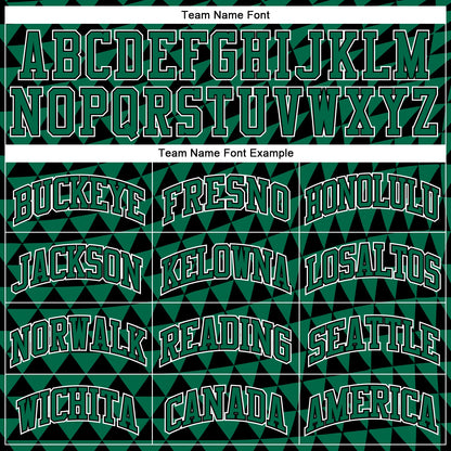 Custom Kelly Green White-Black Triangle Shapes Round Neck Sublimation Basketball Suit Jersey - Sky-Custom