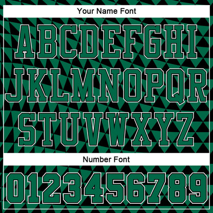 Custom Kelly Green White-Black Triangle Shapes Round Neck Sublimation Basketball Suit Jersey - Sky-Custom